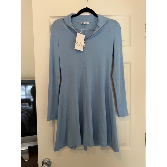 NWT Zara Ribbed Quarter Zip Dress - Picture 4 of 5